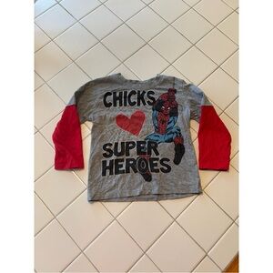 Marvel comics kids spider man Superhero Graphic Long Sleeve Shirt size 3T love